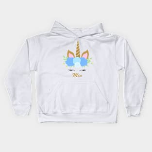 Unicorn Mia - Blue Kids Hoodie